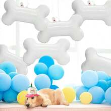 4 pièces de ballons en feuille d'aluminium en forme d'os, ballons gonflables en feuille mate scellée et épaissie, design minimaliste frais de couleur gris clair unie restaurant la forme classique de l'os, peuvent être combinés et suspendus pour la décoration, ballons décoratifs à thème créatif, convient pour les rassemblements à thème animal de compagnie, les fêtes liées aux animaux de compagnie, la décoration d'ambiance de banquet à thème amusant. - A - Voir 9