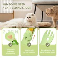 Random Color Cat Striped Feeding Spoon, Cat Feeding Spoon, Cat Striped Squeeze Snack Spoon, Cat Food Snack Spoon, Pet Tableware - One Size Fits All - View 4