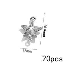 20Pcs Double Hole Link Connectors, 18K Gold Plated Stainless Steel Tarnish Resistant Heart Star Shell Moon Shape Charms For DIY Jewelry Making - Double Hanging Connector - View 30