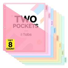 8pcs 3-Hole Binder Dividers, 8pcs Labeled Binder Dividers, 3-Hole File Folders, Letter Size, Labeled Binder Dividers, Suitable For Office, School, Home, File Storage, File Folder Binder. Only Binder Refills Sold, No Outer Shell Included - A - View 5