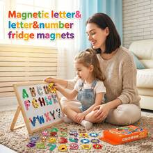 26pcs Magnetic Letters, Suitable For Children 3+ Years Old, Alphabet Magnetic Stickers Toy With Drawing Board, Preschool Learning Spelling Word Toy, Uppercase & Lowercase ABC Refrigerator Magnets - Multicolor - View 2