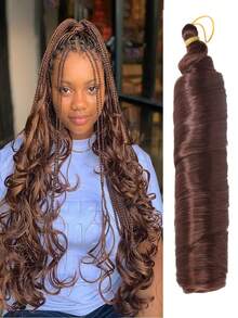 24 Inch Long French Curly Braided Hair Extensions, Synthetic Hair, Loose Wavy Spiral Curls, Ombre Color, Heat Resistant, Pre-Stretched, Halloween - Multicolor - View 24