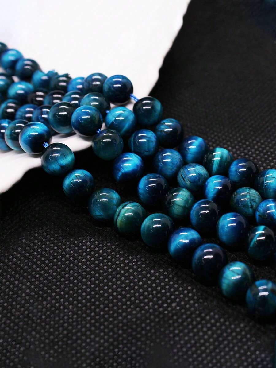 1 Strand Natural Blue Tiger Beads Bohemian Style Round Loose Accessories Beads Strand 6 8 10mm For Girls Jewelry Making Bracelet Necklace - Blue - View 1