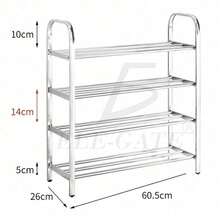 Metal Shoe Organizer Rack, Adjustable Shoe Shelf Without Tools, Storage For Sneakers, Boots, Heels For Bedroom, Hallway, Closet - Light Grey - View 3