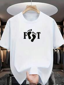 And A Footprint Design On The Front. The Fusion Of Letters And Footprints Shows A Playful Expression Related To Walking And Steps, With An Overall Style That Is Simple But Creative. - Black - View 6