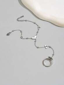 3pcs/Set Fashion White Shell Heart-Shaped Stainless Steel Butterfly Finger Chain Bracelet, Elegant Luxury Niche Design, Minimalist Exquisite Commute Versatile Party Beach Vacation Hand Jewelry, Perfect Gift For Friends, Besties, Couples On Christmas, Halloween, Thanksgiving, Mother's Day, Anniversary, Birthday, Valentine's Day And Other Holidays - 3-piece Bracelet Set - View 7