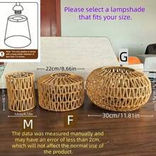 1pc Bohemian Style Rattan Pendant Light Shade, Vintage Ceiling Hanging Woven Round Rattan Lamp Shade, Suitable For Living Room, Kitchen, Island, Cafe Decor - Semicircle - View 11