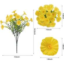 2pcs Artificial Morning Glory, Suitable For DIY, Office Decor, Mother's Day, Birthday And Valentine's Day Gifts, Room Decor, Home Beautification, Autumn Decor, Bedroom Decor, Wedding Decor, Garden Landscape, Outdoor Decor - Yellow - View 8