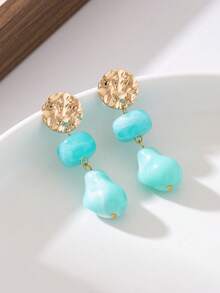1 par de pendientes de borlas de colores a la moda y lindos, pendientes geométricos asimétricos de acrílico, adecuados para uso diario, vacaciones, citas, fiestas - Pendientes de borlas - Ver 10