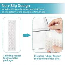 Vtopmart Stackable Storage Drawers, Acrylic Organizer With 24 Non-Slip Mats, Bathroom Organizer For Changing Table, Bathroom (5 Pack: Wide + Tall + Small) - 2 S + 2 Alto - View 8