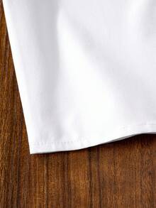 Girls' Classic Small Round Collar Preppy Style White Short Sleeve Shirt, Suitable For School Activities, Parties, Performances And Formal Occasions - White - View 9