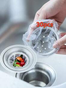 30件/100件/200件/500件廚房水槽濾網，蔬菜與洗臉盆，洗碗盆，家用網狀排水架，排水網，洗臉盆濾網，蔬菜水槽，泳池清潔器，密封網，口袋式，地板排水網 - 白色 - 查看 12