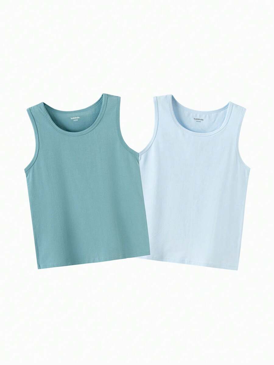 Balabala Boys Undershirt Vest 2026 New Autumn Soft Cotton Breathable Inner Wear Kids Sleeveless Top Comfortable Daily Base Layer - Blue-green Hue - View 1