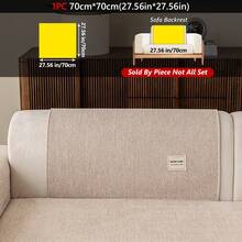 1PC Linen-Like Pet-Resistant Non-Slip Sofa Cushion, Label-Decorated Simple Style Mat, Four-Season Universal Machine-Washable Sofa Protector Cover. - Multiple Styles 1 - View 31