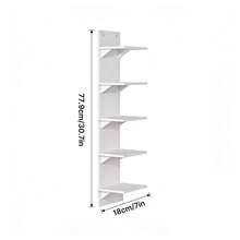 LOVEWE 5 Tier Wall Shelf Unit,White Vertical Floating Shelf-Narrow Decorative Wall Mount Modern Wall Decor Shelves For Bedrooms - 5th Floor - View 8