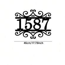 3 Sizes Available! Customized Outdoor Metal Door Number, Scroll Style Fashion Address Plate, Customized Vintage Door Number - Black - View 10