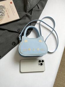 Cute Cat Shoulder Bag, Small Exquisite Fashion Versatile Bag, High-End Crossbody Bag For Girls - Blue - View 6