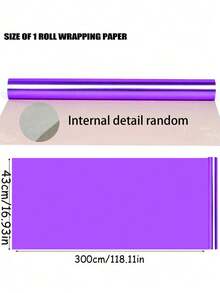 1 Roll Matte Metallic Purple Gift Wrapping Paper, Suitable For Wedding And Halloween, DIY Bouquet And Christmas Decoration Accessories, Autumn, Winter, Thanksgiving Holiday Gift Wrapping - Multicolor - View 6