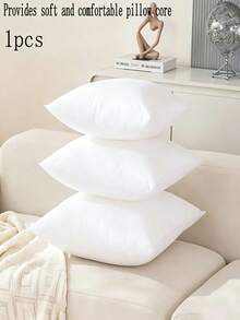 1pc Thick Non-Woven Fabric Pillow Core, Soft And Comfortable Cotton Pillow Insert, Multiple Sizes Cushion Core, Car Throw Pillow Insert, Suitable For Living Room, Bedroom, Sofa Decoration, Autumn Decoration, Room Decoration - White - View 3