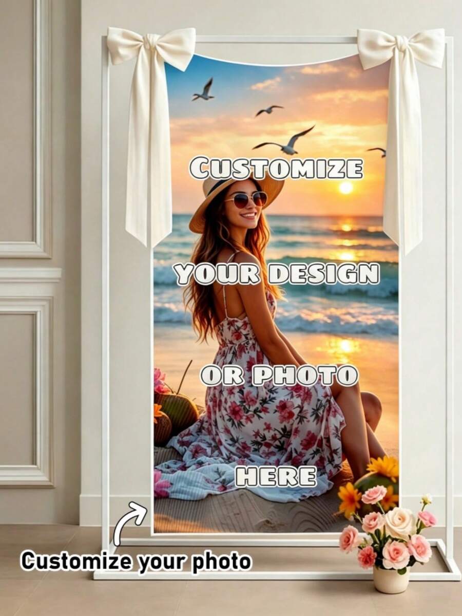 1pc Customizable Multi-Size Welcome Banner - Personalized Name/Date/Text, Event Decoration, Create Festive Atmosphere, Easy To Set Up, Durable Banner Fabric, Perfect For Weddings, Birthdays, Baby Showers And Other Occasions, Suitable For Pregnant Women - Multicolor - View 1