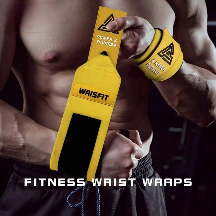 Single Wrist Wrap For Weightlifting, Elastic Compression Wrist Support With Thumb Loop For Gym, Crossfit & Powerlifting - Multicolor - View 1