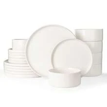Richmount Dinner Set For 4/6, 12/18 Pieces Modern Porcelain Plates And Bowls Set, Dinnerware Sets Chip Resistant, Microwave & Dishwasher, Ceramic Dish Set Service For 4/6 - White - View 2