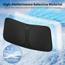 One Windshield Sun Visor To Block UV Rays And Keep The Car Interior Cool. This Universal, Thickened Sun Visor Is Suitable For Most Car Models And Provides Effective Heat Insulation And Shading, Quickly Creating A Cool Driving Environment. - A - View 3