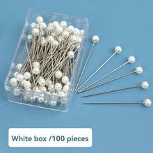 100/200/300Pcs Positioning Sewing Pins With Faux Pearl Heads, Straight Quilt Pins, Multi-Color Ball Head Pins, With Hanging Plastic Storage Box, Suitable For DIY Sewing Crafts, Clothing Making, Jewelry Decoration And Fabric Production. - Multicolor - View 15