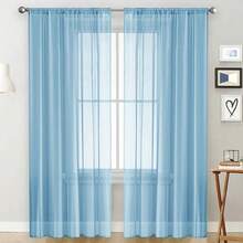 Short Curtain For Baby Room, Protection, Solid Color, Sheer, With Golden Fish Scale Design, Blocks Light, Breathable, For Living Room Or Cafe - DIY Materials - View 3
