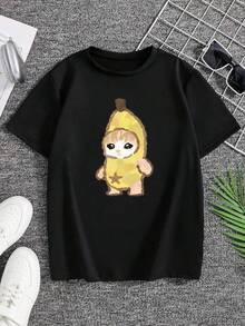 2026 Women's Lightweight And Durable Round Neck T-Shirts S-3XL, Streetwear Fashion For Young People, Urban Style, Casual Wear, Daily Wear, Autumn Parties And Practical Gifts - 黑色 - 查看 1