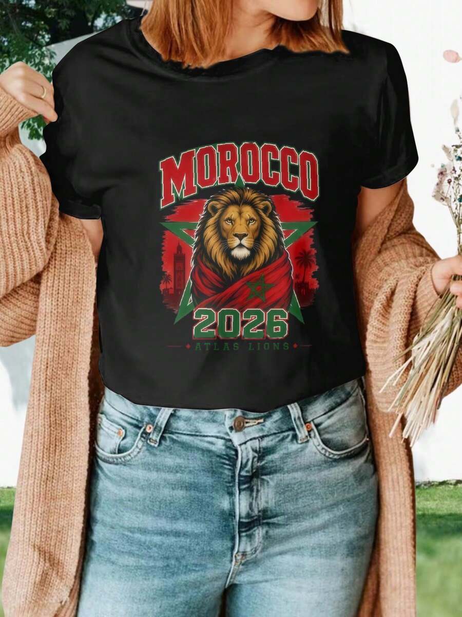 kEinn06lZA7 TeHaUUPZW Camiseta Moda 2026 Hombre Mujer Estampado Casual Estilo Único Comodidad para Verano Looks Modernos - Negro - Ver 1