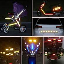 10pcs Reflective Car Stickers - High Visibility Night Decals, Suitable For Cars, Motorcycles, Bicycles, Trucks - A - View 5