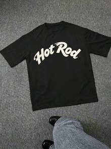 T-shirt homme coton noir imprimé motard à ailes "Hot Rod Kustom Kultura California 29", tee streetwear style moto vintage américain décontracté - Schwarz - Übersicht 4