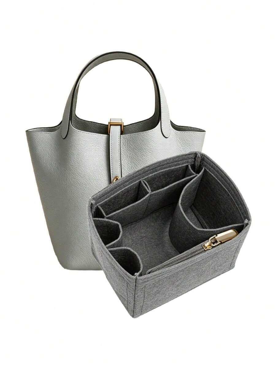 Felt Purse Organizer Inserts For Picotin 22 18Inserts HandBag Inner Bag Organizer High Quality Large Capacity Inner Bag - Light Grey - View 1
