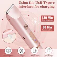 IPX7 Waterproof Women's Electric Trimmer & Epilator, 2-In-1 Multifunctional Interchangeable Blade Head Shaver, Suitable For Bikini Area, Underarms, Legs And Face, Compact USB Rechargeable, Painless Smooth Non-Irritating To Skin, Portable Home & Travel Beauty Grooming Device - Multicolor - View 3