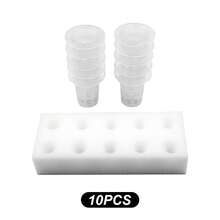 10pcs/20pcs Plastic Hydroponic Vegetable Planting Basket Set (Includes Planting Basket + Square Sponge), Seed Fixing Anti-Drift, Transparent Root Visibility, Balcony Greenhouse Hydroponic System Accessories, Soilless Cultivation Planting Cup - Seedling Basket - View 12