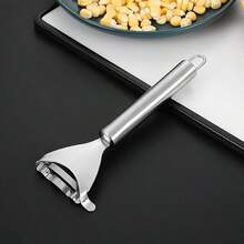 Multifunctional Stainless Steel Corn Peeler, Manual Fast Corn Kernel Remover, Durable Kitchen Tool For Home Use - Silver - View 7