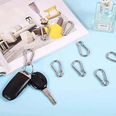 1/3pcs Outdoor Key Rings 80mm Spring Lock Hooks Carabiner Keychains Durable Spring Clasps For Camping And Travel