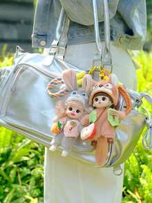 Lolita Fen Fox & Rabbit Cute Animal Series - Movable BJD Figure (Non-Plush Filled), Posable Figure, Cute Design, Suitable For Desk Decor And Backpack Charm - Multicolor - View 2