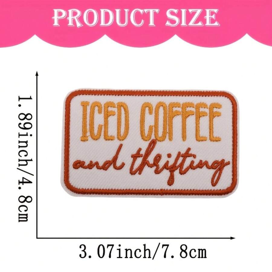 5-Piece Set Of American Retro Coffee Shop Themed Embroidered Iron-On Patches, 3.07* 1.89inch Trucker Hat Iron-On Decorative Patches, Suitable For Ironing/Sewing Onto Denim Jackets/Backpacks/Jeans, DIY Patches For Small Businesses/Handicrafters - Ironing Patches - 5Pcs - View 1