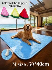 Breathable Easy-To-Wash Cat & Dog Cooling Mat, Universal Ice Pad For Small, Medium, And Large Dogs, Summer Pet Cooling Ice Silk Mat + Squeaky Dog Toy Set, Rubber Durable Chewable Fruit Ice Squeaky Toy, Dual-Effect Cooling And Energy Release, Suitable For Home Floor, Dog Bed, Crate, Outdoor Lawn Interactive Play, Pet Owners, Pet Families, Dog & Cat Lovers, Summer Pet Cooling Gift, Dog Birthday Gift - Multicolor - View 15