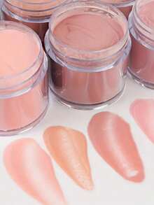 6/4/2/1pc Random Color Romantic Pink Nail Powder - Glitter Carving Crystal Powder For Professional DIY Nail Extension - Shimmer Decoration Art - Multicolor - View 4