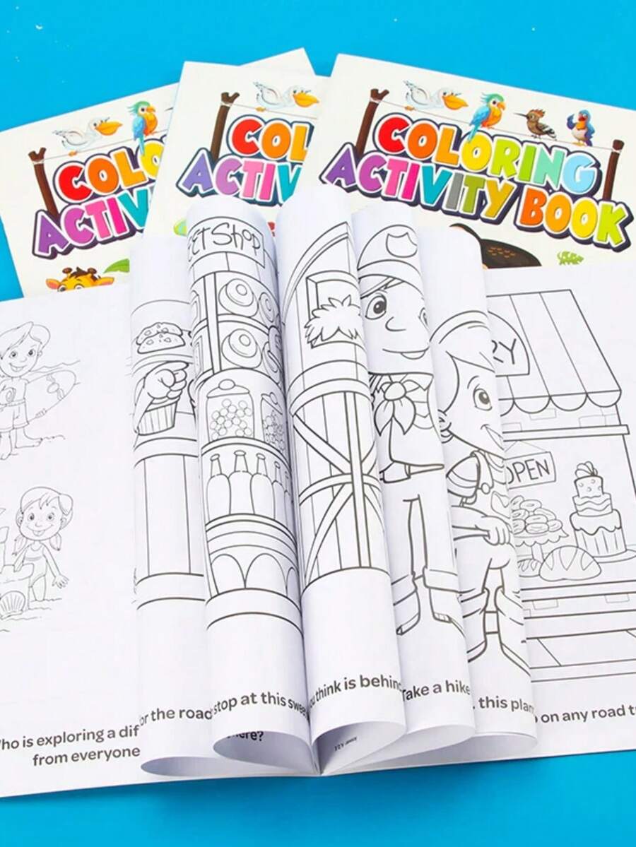 Coloring Books, Hand-Painted Graffiti Easy Coloring Book Cartoon Animals, The Ideal Gift For Children, Colors, Suitable For 3 Years Old + Educational Activity Pages, Classroom Learning, Birthday Or Back-To-School Gifts - Multicolor - View 1