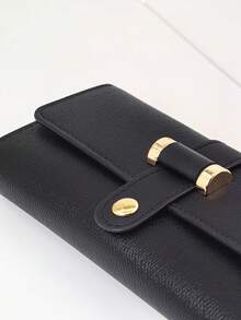 Vintage Long Zipper Wallet, Student Fashion New Style Wallet, Christmas New Year Gift, Phone Wallet, Women's Bag - Black - View 3