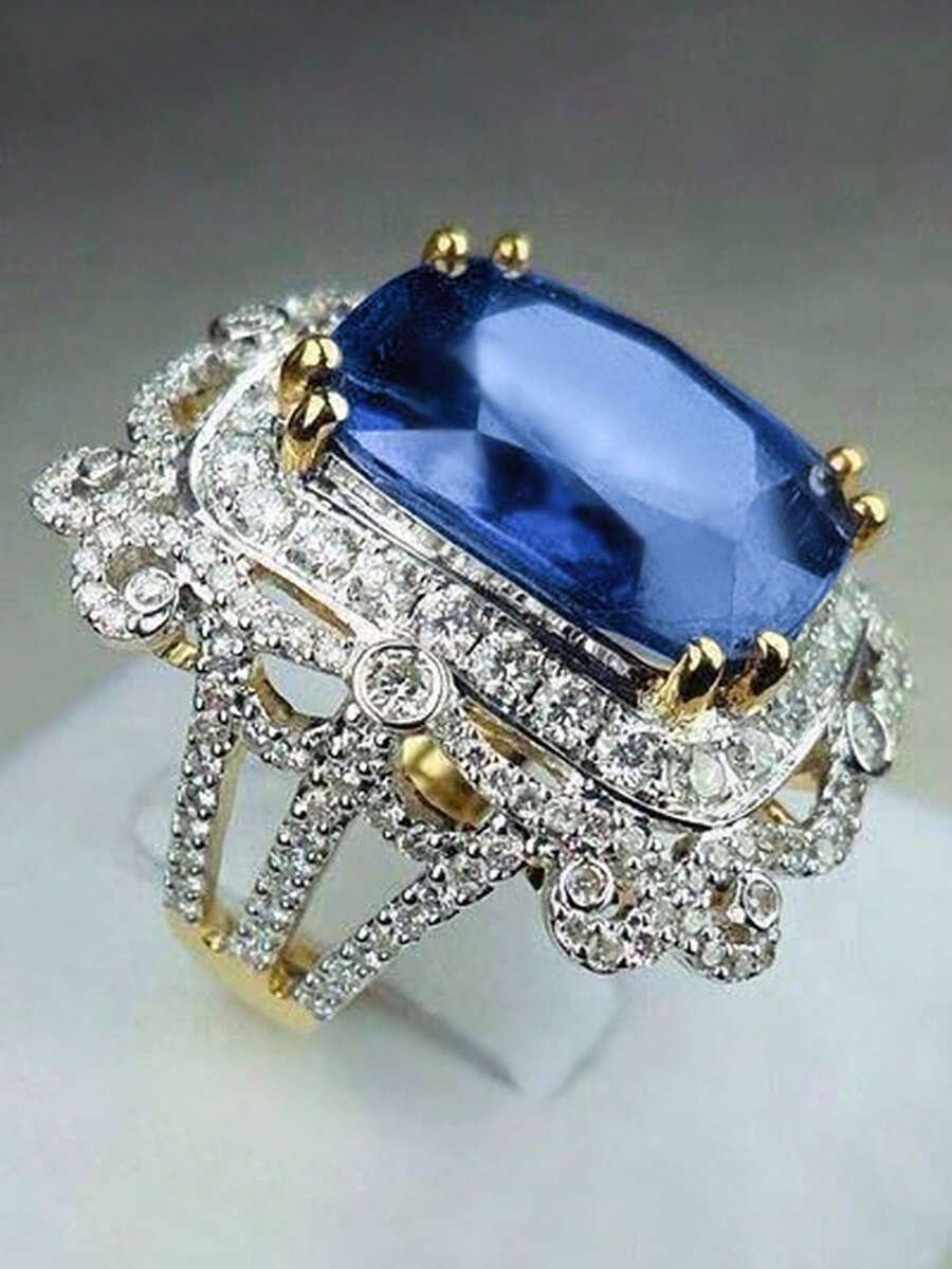1pc Elegant Cubic Zirconia Ring, Suitable For Women, Suitable For Wedding, Engagement, Anniversary Party, Valentine's Day Gift - 1# - View 1