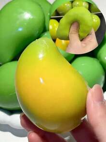1 pieza Mango crujiente hecho a mano, pelota antiestrés de rebote lento que cambia de color, juguete de fruta realista para apretar, regalo de relajación - Multicolor - Ver 12