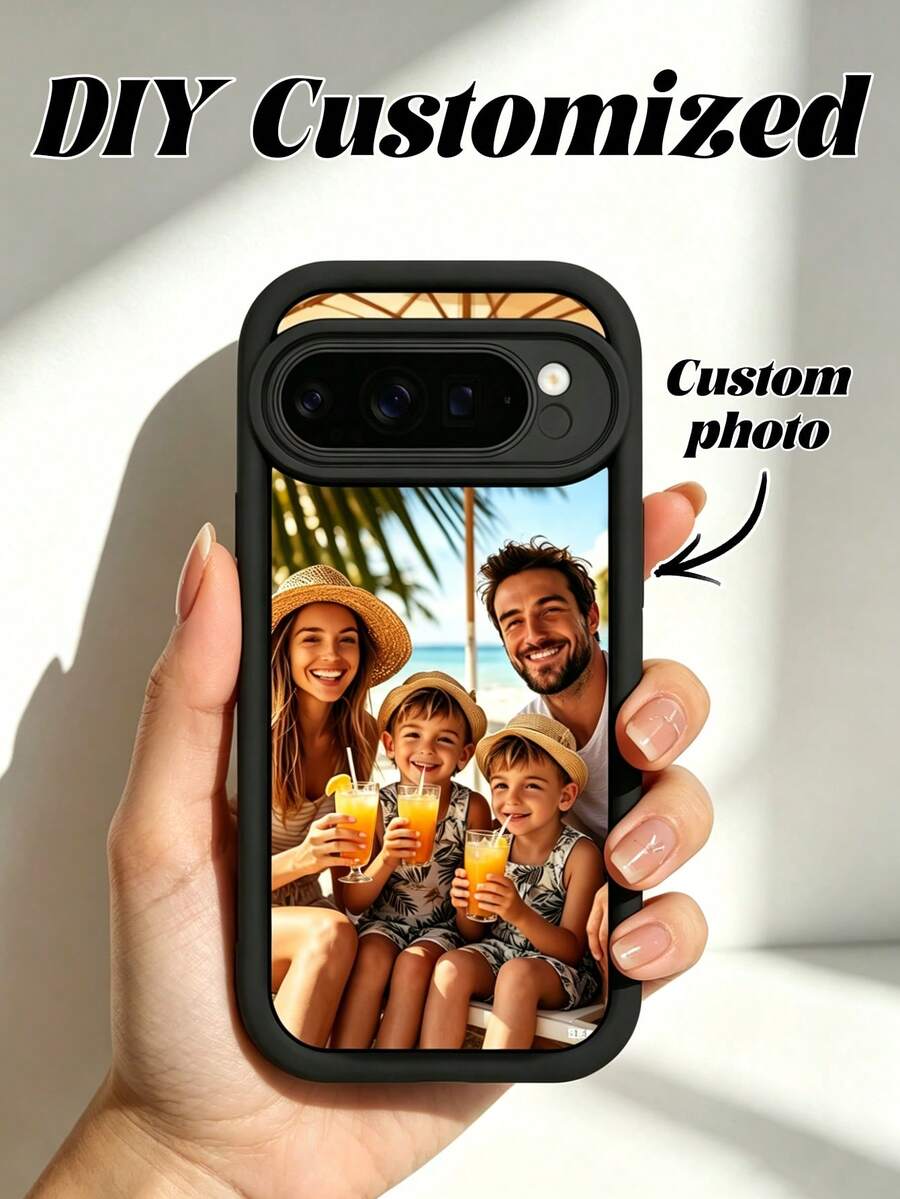 1 pièce Étui de téléphone personnalisé et sur mesure, housse de protection transparente pour Pixel 10a/Pixel 9 Pro/9 Pro XL/9A/Pixel 8 Pro/7 Pro XL/6A/11a Série, étui de protection de téléphone pour couple S26/S26 Ultra/S25/S25 Ultra/S24/S23/S22/A56/A57/A55/A54/A53/A52/S25/S24/S23/A07/A17/A26/A27 Etc. 10 Pro/10a/10 Pro XL/ G85/E14/Etc. Modèles Android personnalisés - Noir - Voir 1