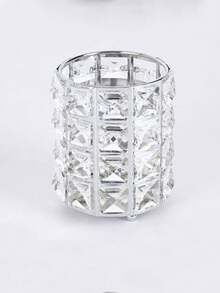 Silver Crystal Makeup Brush Holder, Diamond Decorated Makeup Brush Storage Pen Holder, Nordic Style Makeup Brush Storage Box, Nail Art Tool Rack, Desktop Decoration - Multiple Styles - View 10