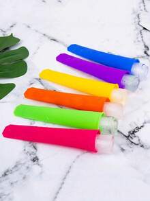 1/6pcs Reusable Silicone Popsicle Molds With Lids, Popsicle Maker For Making Popsicles, Yogurt Bars, Jelly, Kitchen Tool Accessories - Multicolor - View 4