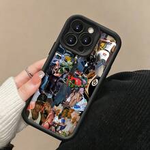 Collage de coches con ropa urbana colorida de  Westfunda de teléfono Fundas compatibles con ,Apple,VIVO,OPPO,,, y Honor.Fabricadas en silicona TPU,ofrecen protección contra golpes y caídas.regalos para mamá - Negro - Ver 4